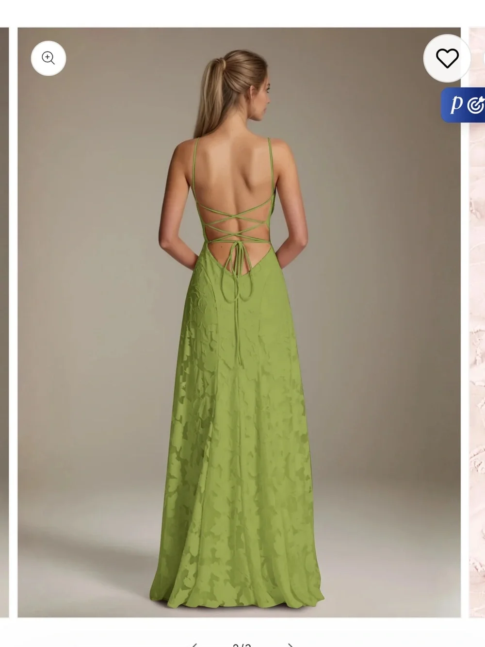 NWT Olive Green Spaghetti-Strap Maxi Dress